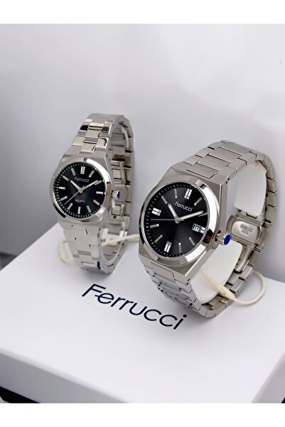Ferrucci Steel Cord Functional Lover Couple Wristwatches + Bracelet Gift