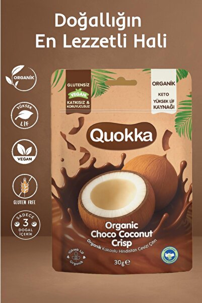 Quokka Organik Kakaolu Hindistan Cevizi Çıtırı 30 gr- – Glutensiz Vegan Yükse...