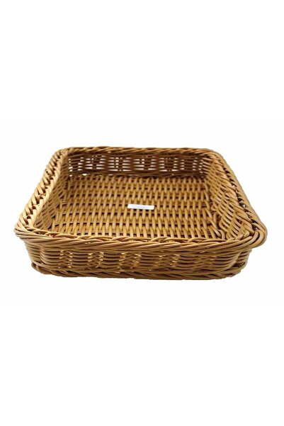 Globy Rattan Woven Plastic Rectangular Open Buffet Bread Basket, Bread Holder...