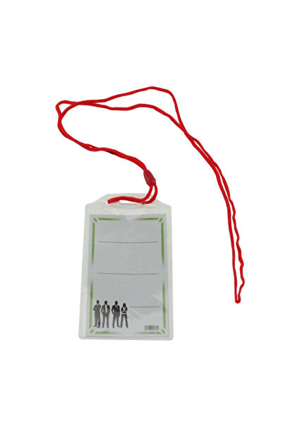 Ecada Vertical badge with red cord