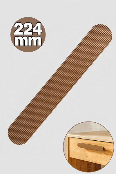 Badem10 ANZER ÇİZGİLİ Bronz Çekmece Kulp 224 mm Metal Modern Dolap Gardırop K...