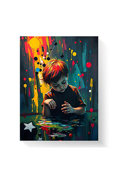 Printees Painting - Child in his environment - Canvas on frame