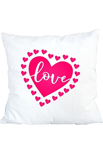 OEM Personalized Pink Heart Pillow Inscribed 'Love', 42 cm x 42 cm