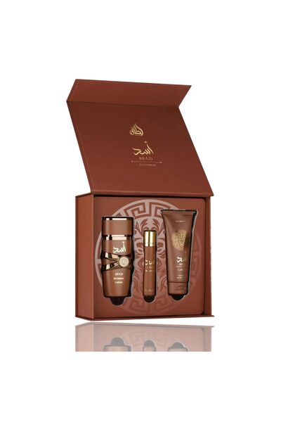 lattafa Asad Bourbon 3pcs Gift Set,