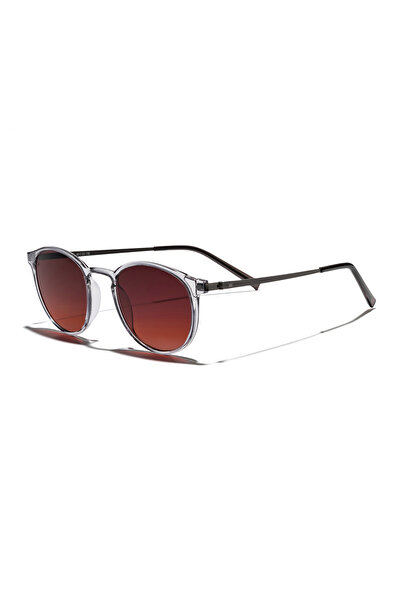 EYE OF HORUS Si̇tri̇n-2362 C16 Burgundy Gradient Acetate Round Unisex Sunglasses