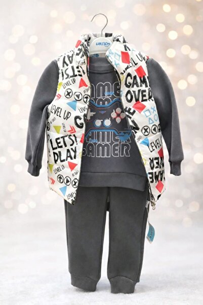 Nellino Game Printed Vest Set Boy's 3-Piece Set