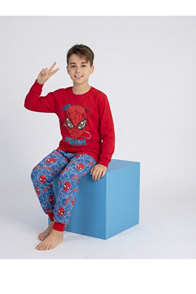 SPIDERMAN Örümcek Adam Desenli Uzun Kollu Erkek Çocuk Pijama Takımı