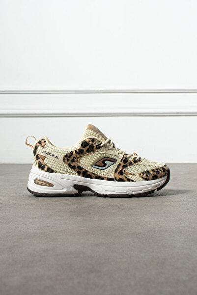 SEOUL SPORT SHOES Pantofi sport pentru femei, bej, cu detalii leopard, cu tal...