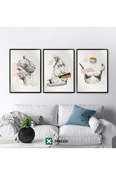 TABLOX Set de pictură estetică MDF pentru femei, cu 3 piese, cu rame din lemn...