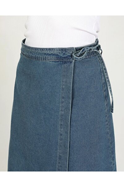 vl vellichor Tie-Up Denim Skirt - Light Blue