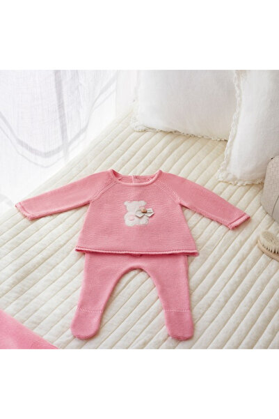 MAYORAL Girl's Newborn Knitwear Jumpsuit Set Pink L24Y1528