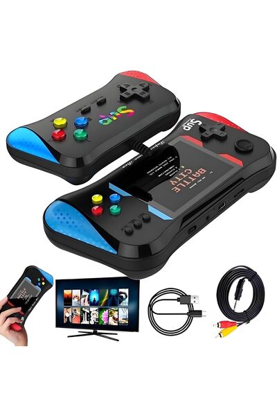 zola Retro portable console with 500 games, 3.5" screen, 2 players, wired gam...