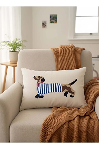 BELENAY Cute Sausage Dog Patterned Throw Pillow Cover