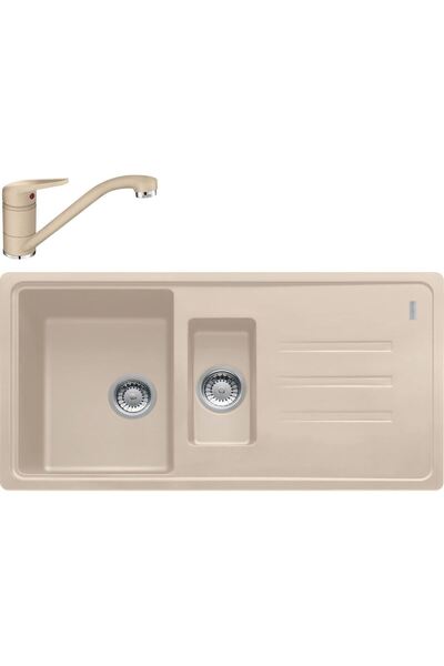 Franke Chiuveta Fragranite BSG 651 Avena + Baterie Novara Plus Avena 970X500 MM
