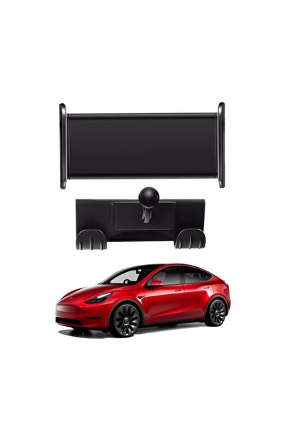 TESLA Model Y - Model 3 Ön Göğüse Takılan Tablet Tutucu ve İkili Kanca - Siyah