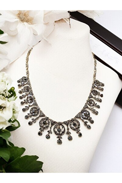 FAYRA ACCESSORIES Garden Choker Zircon Stone Embroidered Engagement Henna Wed...