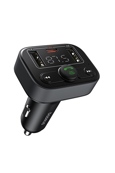 Baseus Modulator FM și încărcător auto cu Bluetooth 5.0, USB, USB-C, afișaj, ...