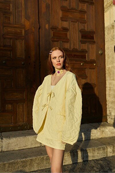 FLAINER Primrose Blush Heart Puff Ceket