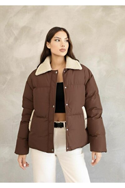 dibcollectionn Fur Collar Detailed Puffer Coat