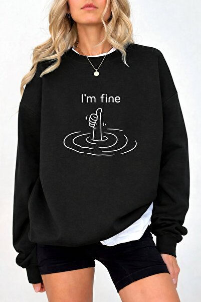 Pink Sky Unisex Printed Crew Neck Sweatshirt Oversized Cotton Daily Comfortable