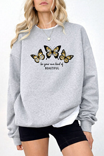 Pink Sky Unisex supradimensionat Bumbac cu imprimeu Swea tricou Imprimeu cu f...