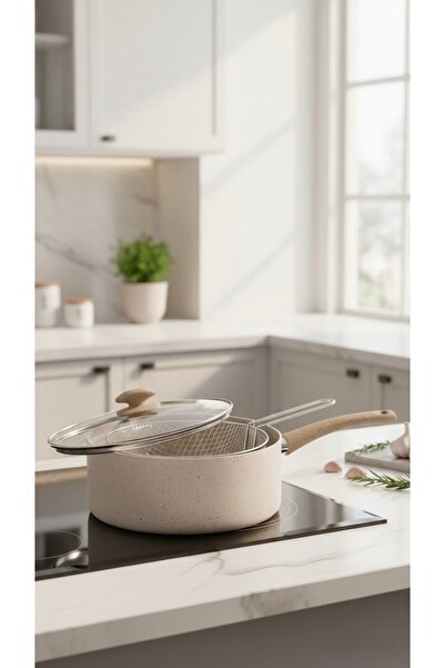 Generic 26cm multi-purpose cooking pot with frying basket and heat-resistant ...