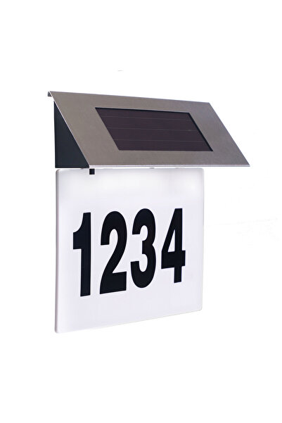 zola House number, Zola®, solar charging, 4 led light, steel, 16.9x13 cm