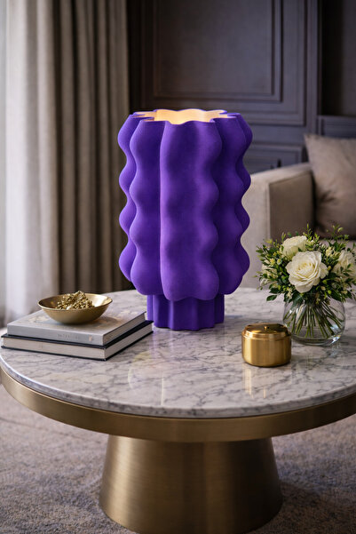 Vescarri مصباح طاولة متموج - إضاءة زخرفية عصرية متموجة