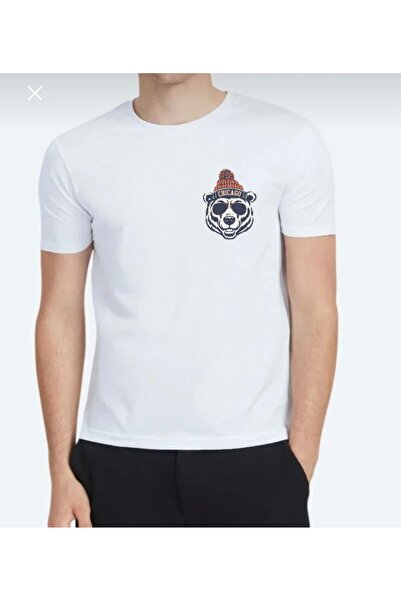LELVANİ تيشيرت رجالي أبيض مطبوع عليه شعار شيكاغو