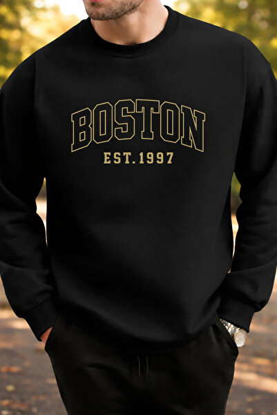 Pink Sky Unisex Βαμβακερό oversized με τύπωμα Φούτερ Μπόστον