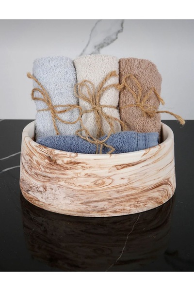 kzygroup Towel Holder with Marble Pattern, Bathroom Organizer