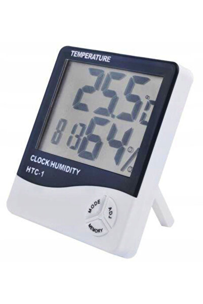 zola Digital thermometer and hygrometer, chamber, with clock, white