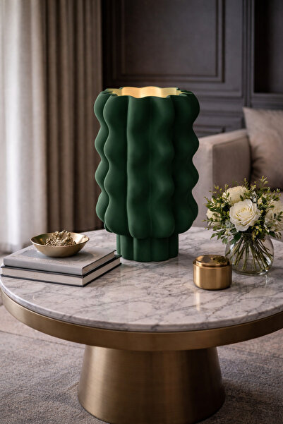 Vescarri مصباح طاولة متموج - إضاءة زخرفية عصرية متموجة