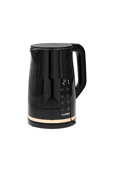 LUND Fierbător electric 2200 W, 1,7 l, negru, control al temperaturii