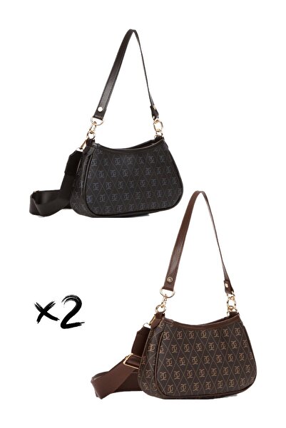 Newish Geantă de mână și de umăr Baguette bretea crossbody pentru femei, 2 bu...