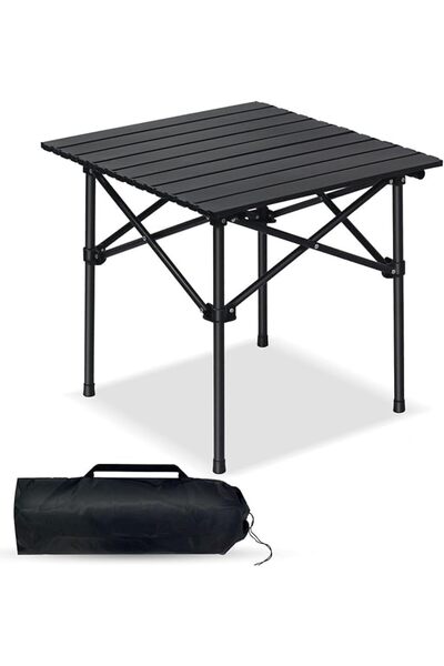 Generic طاولة تخييم خارجية قابلة للطي، خفيفة الوزن، بسطح من الألومنيوم وحقيبة...
