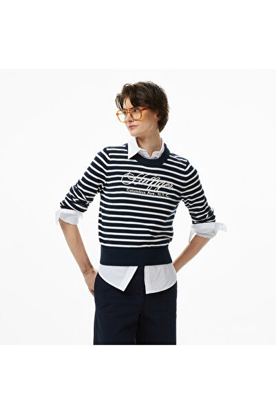 Tommy Hilfiger Graphic Kadın Mavi Kazak