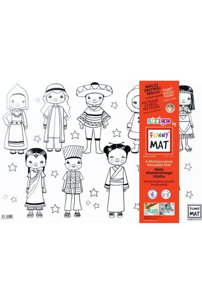 Funny Mat PLANȘĂ REUTILIZABILĂ 48x33.5 cm + CADOU SET INSTRUMENTE DE COLORAT