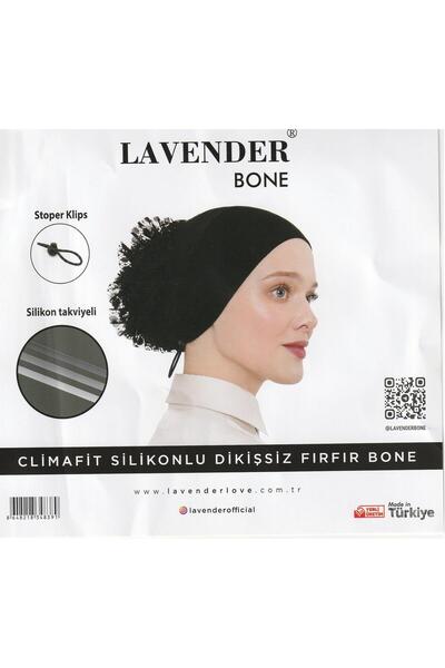LAVENDER Stitch-Free Klimafit Silicone Non-Slip Ruffle Cap Black