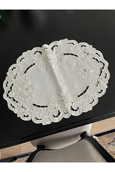 Tiniminatelier Beyaziş Oval Amerikan Servis 6 Kişilik