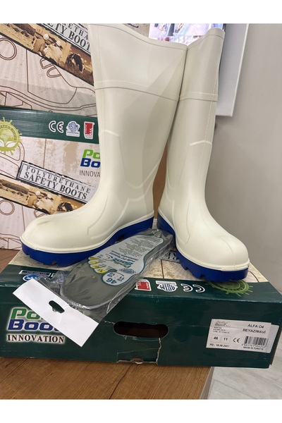 Polly Boot ALFA 04 BEYAZ ÇELİK BURUNLU