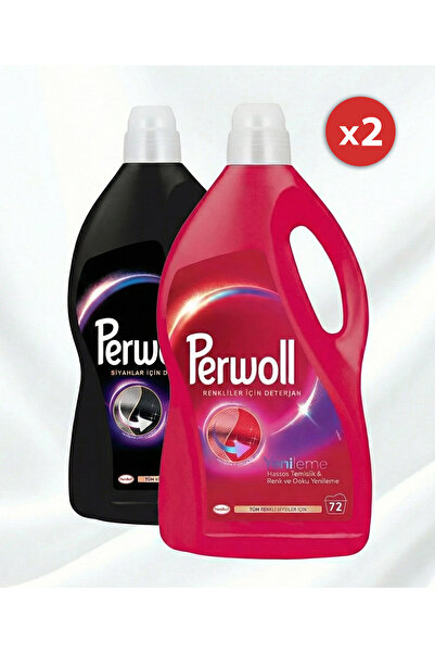 Perwoll Liquid Detergent for Black & Color Clothes - 72 Washes - 2 x 3.96 L