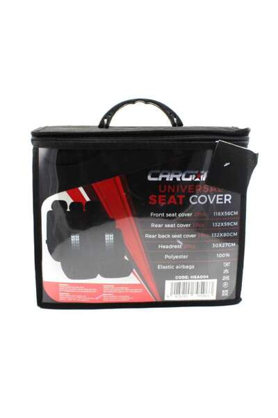 CarGuard Huse Auto Universale Premium Carguard, 5 Locuri, Piele Ecologică și Textil, Airbag OK, Negru