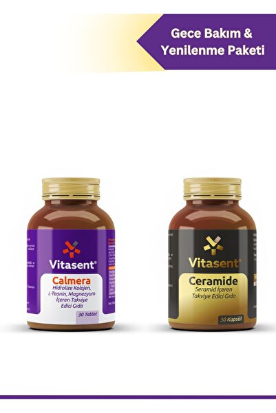 VİTASENT 2'li Gece Bakım & Yenilenme Paketi – Calmera + Ceramide, Cilt ve Uyk...