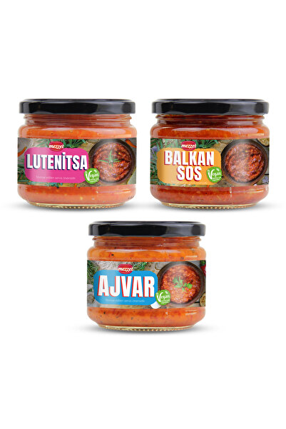 Mezzet Balkan Lezzet Paketi Ajvar, Lutenitsa, Balkan Sosu - Gurme Sos ve Meze...
