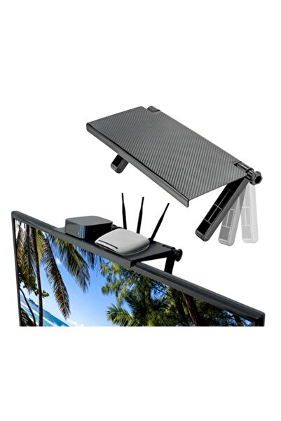 zola TV or Monitor shelf, ABS, adjustable, size 33 x 16.5 x 2.5 cm, black