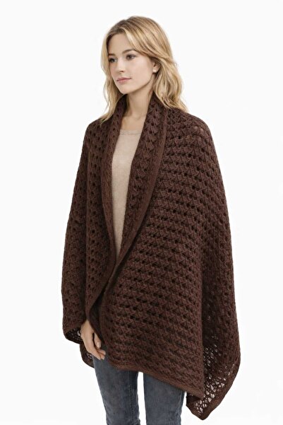 Cebe Heart Patterned Knitwear Shoulder Shawl – Stylish and Comfortable Women'...