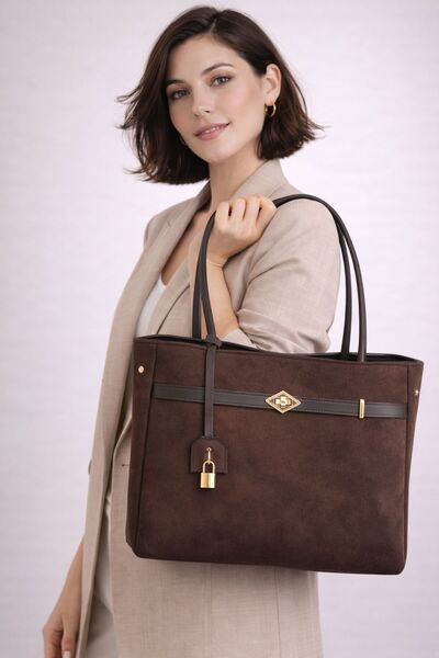 ROYAL LADYS Geantă de damă supradimensionată din piele întoarsă – Geantă de u...