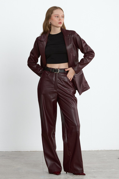 LADYA COLLECTION Geacă de piele Bordeaux Nova