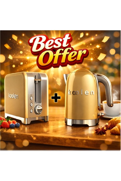 Koolen غلاية كهربائية من الفولاذ المقاوم للصدأ بقوة 2200 واط + توستر كولين لو...